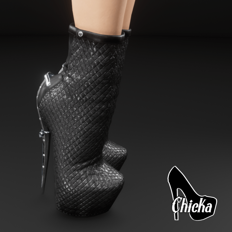 Black moto skully charm boots