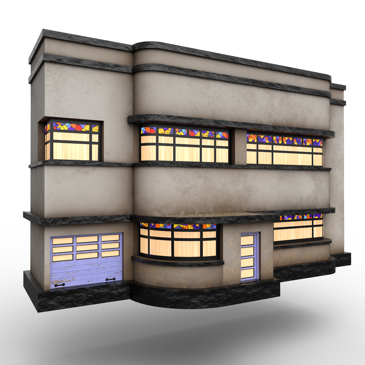 Art deco facade Right&Left (blue)