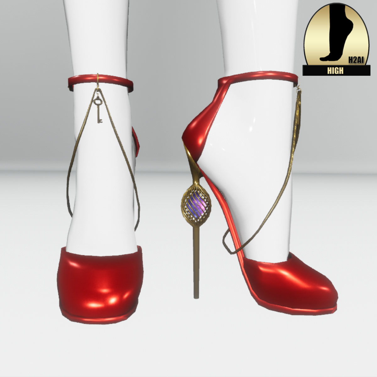 Galaxy cage heels for the h2ai high - red gold