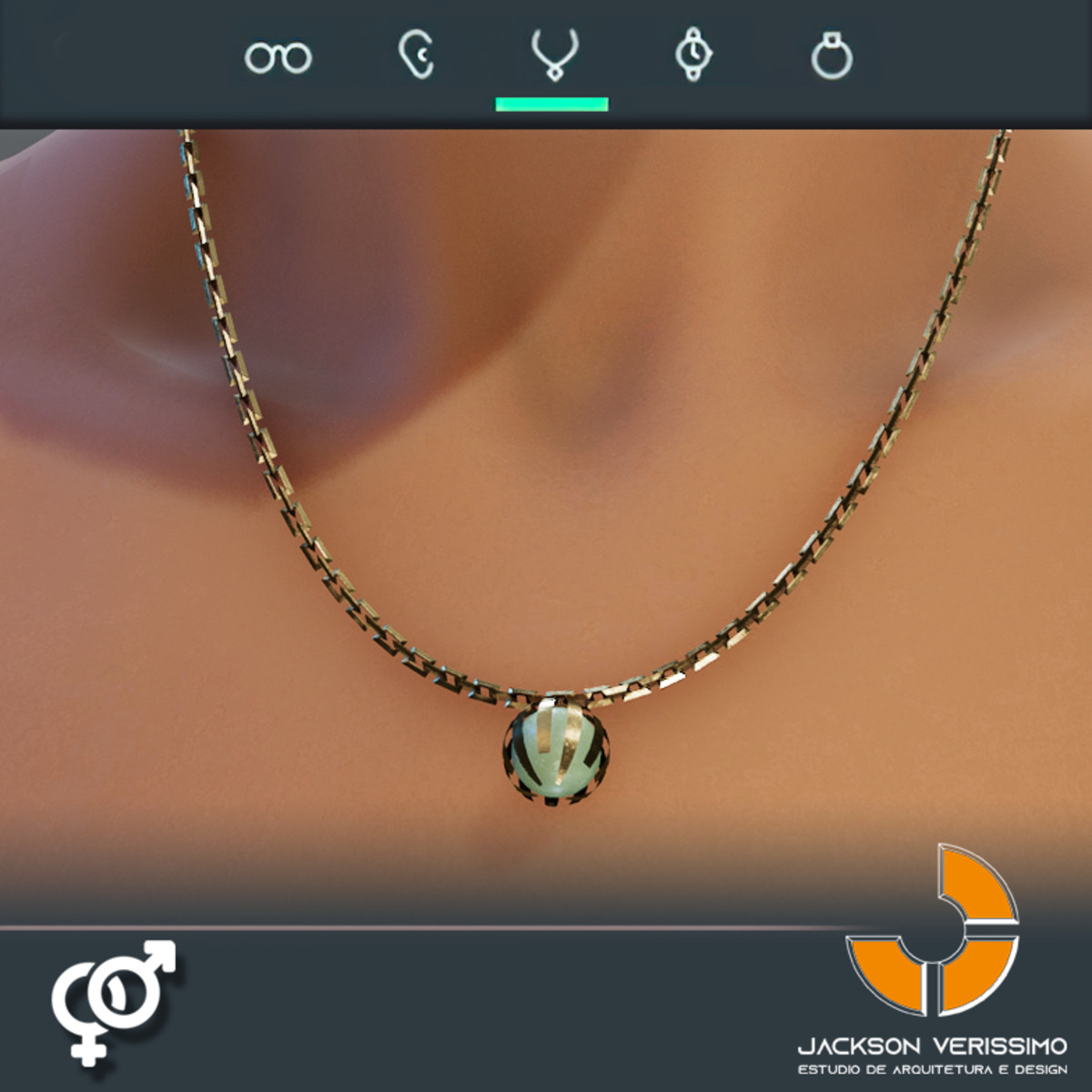 Cosmic Necklace- Gold Jade