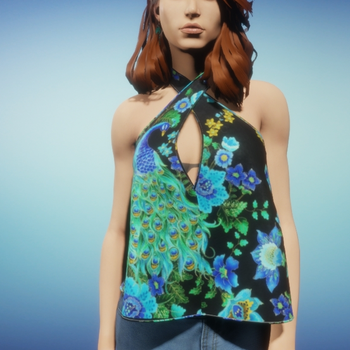 Draped Wrap Top - Peacock