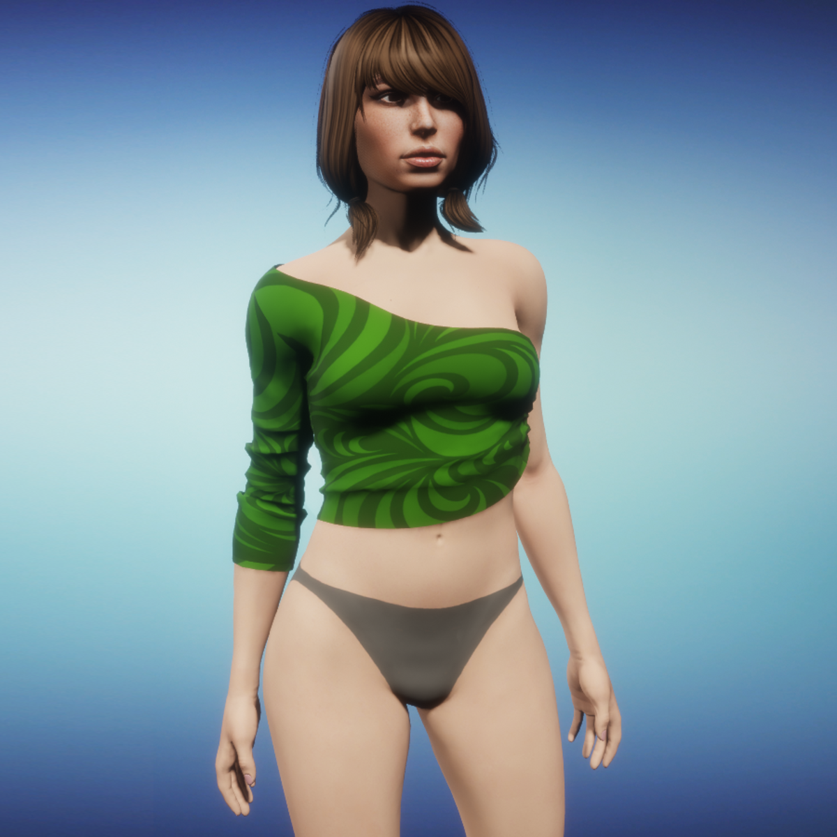 Top Valentina pattern green