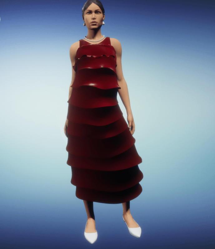 rose petal dress_crimson