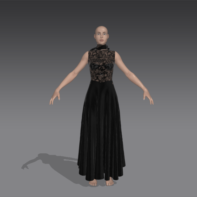 black lace evening dress