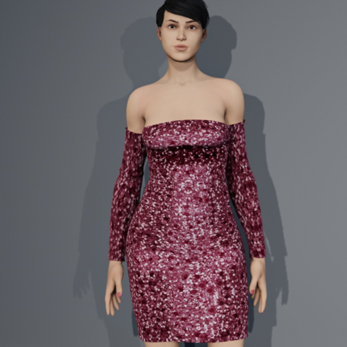 MANDY MINI DRESS WITH GLOVES PINK