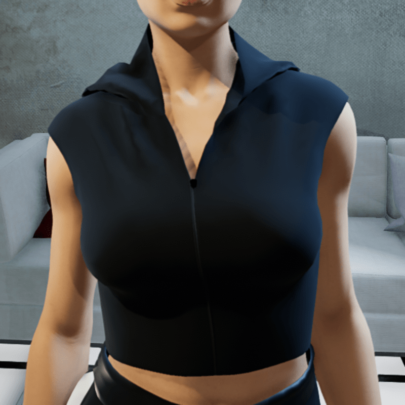 Marvelous Short sports top with a hood.