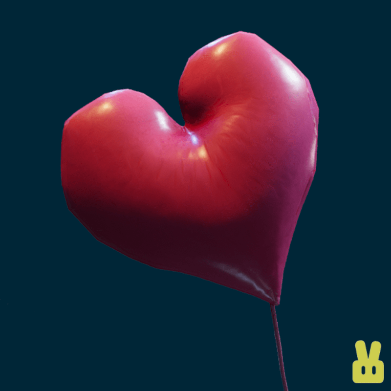 pink heart balloon