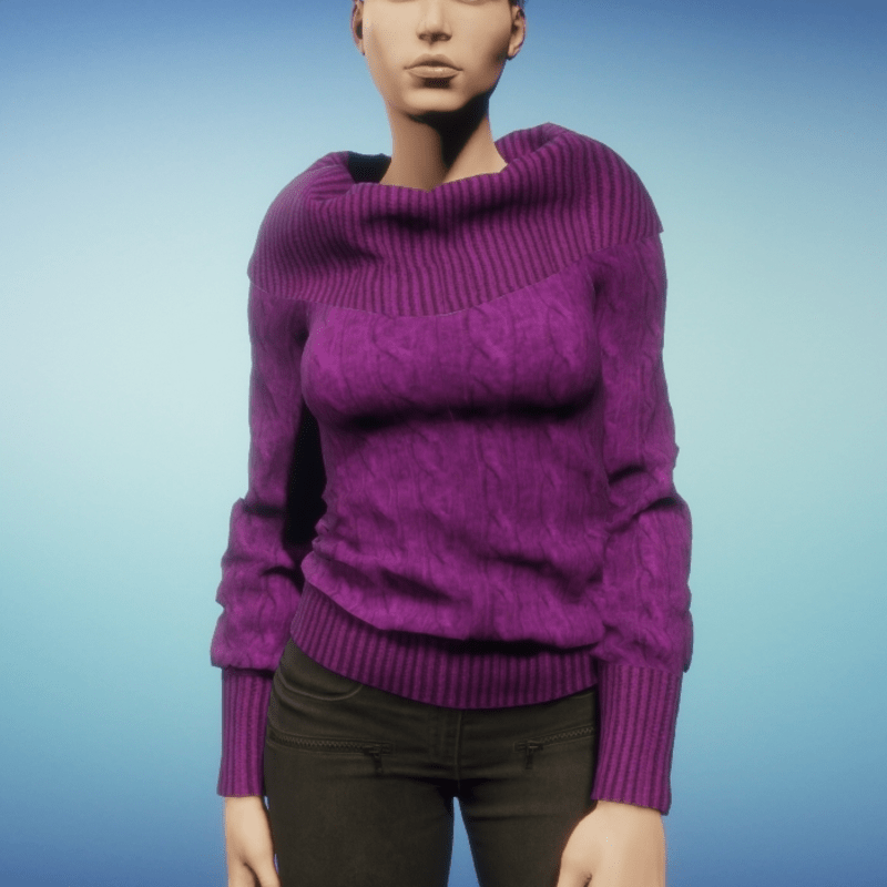 Cowl Neck Sweater - Pink
