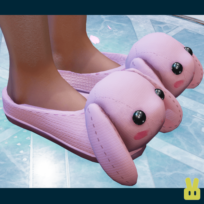 bunny slippers - pink