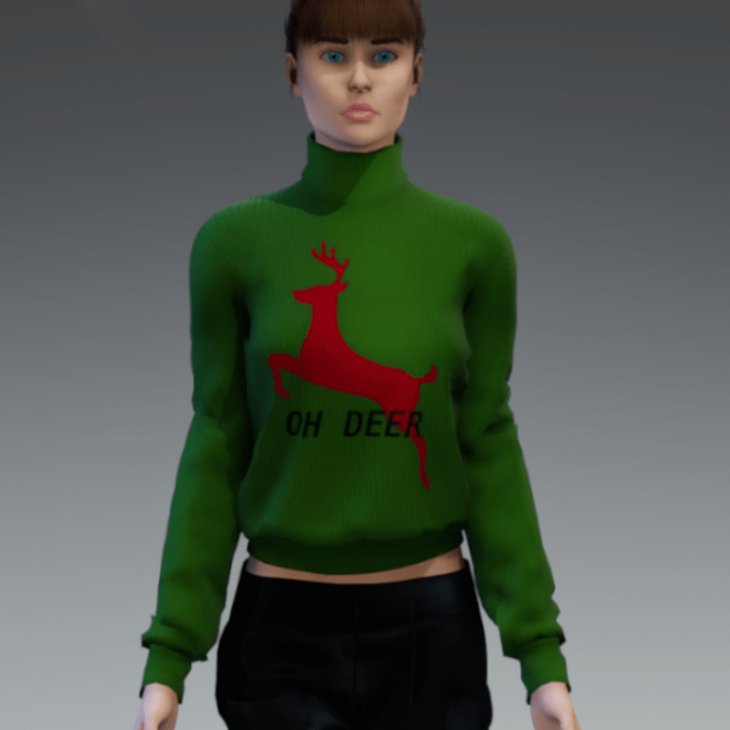 Oh Deer Turtleneck Sweater
