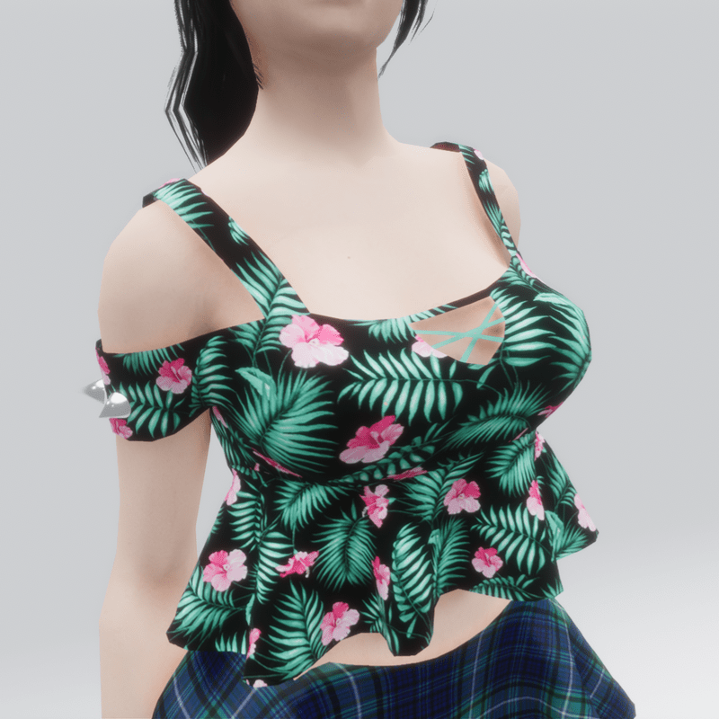 Tropical Studded Blouse