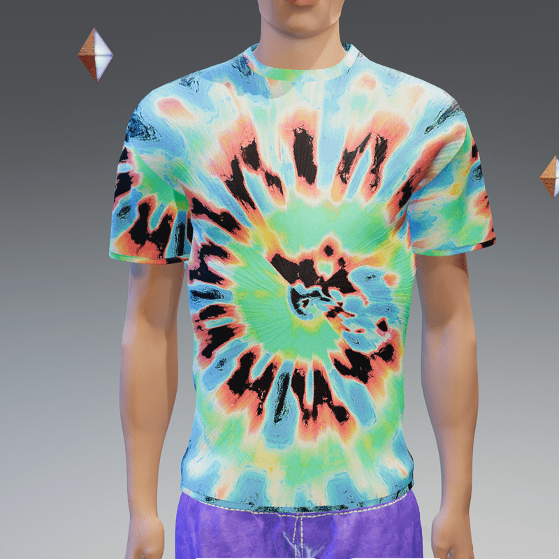 Blue Summer Hip Tie-Dye T-Shirt - Male