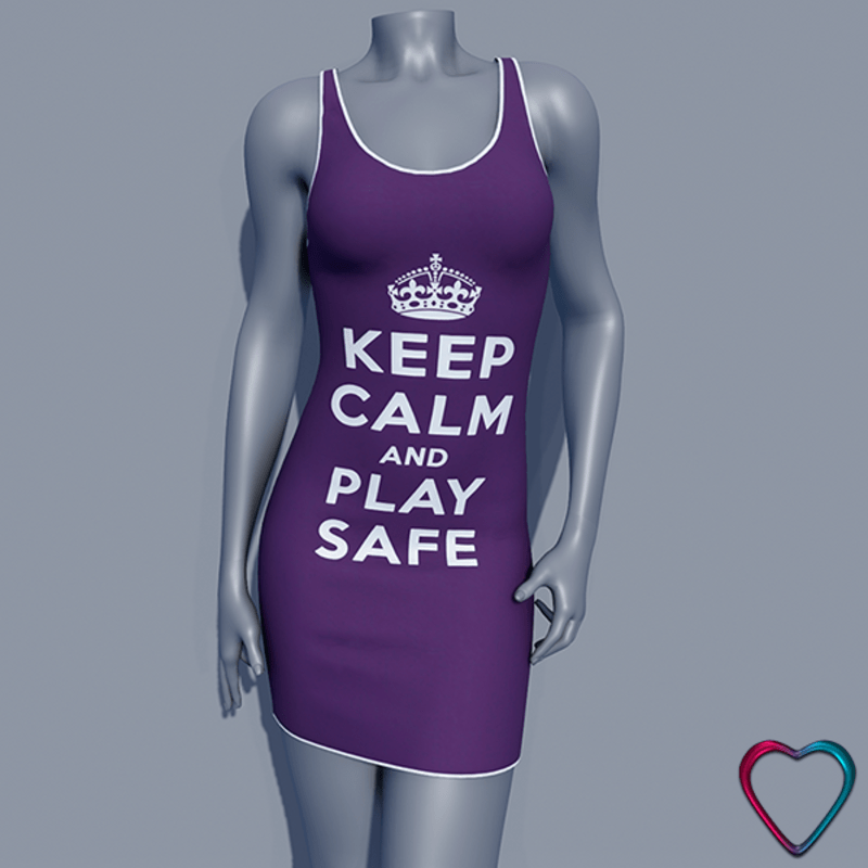 Keep Calm Dress - Play Safe - Purple