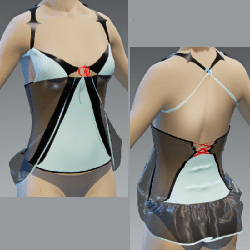 Soft Blue Corset cut Cute v401
