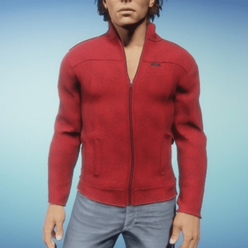 Planet leather jacket red