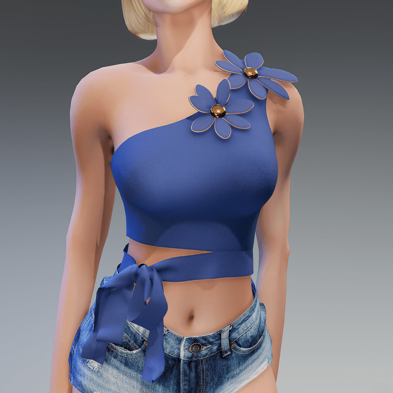 Flower Top in Blue