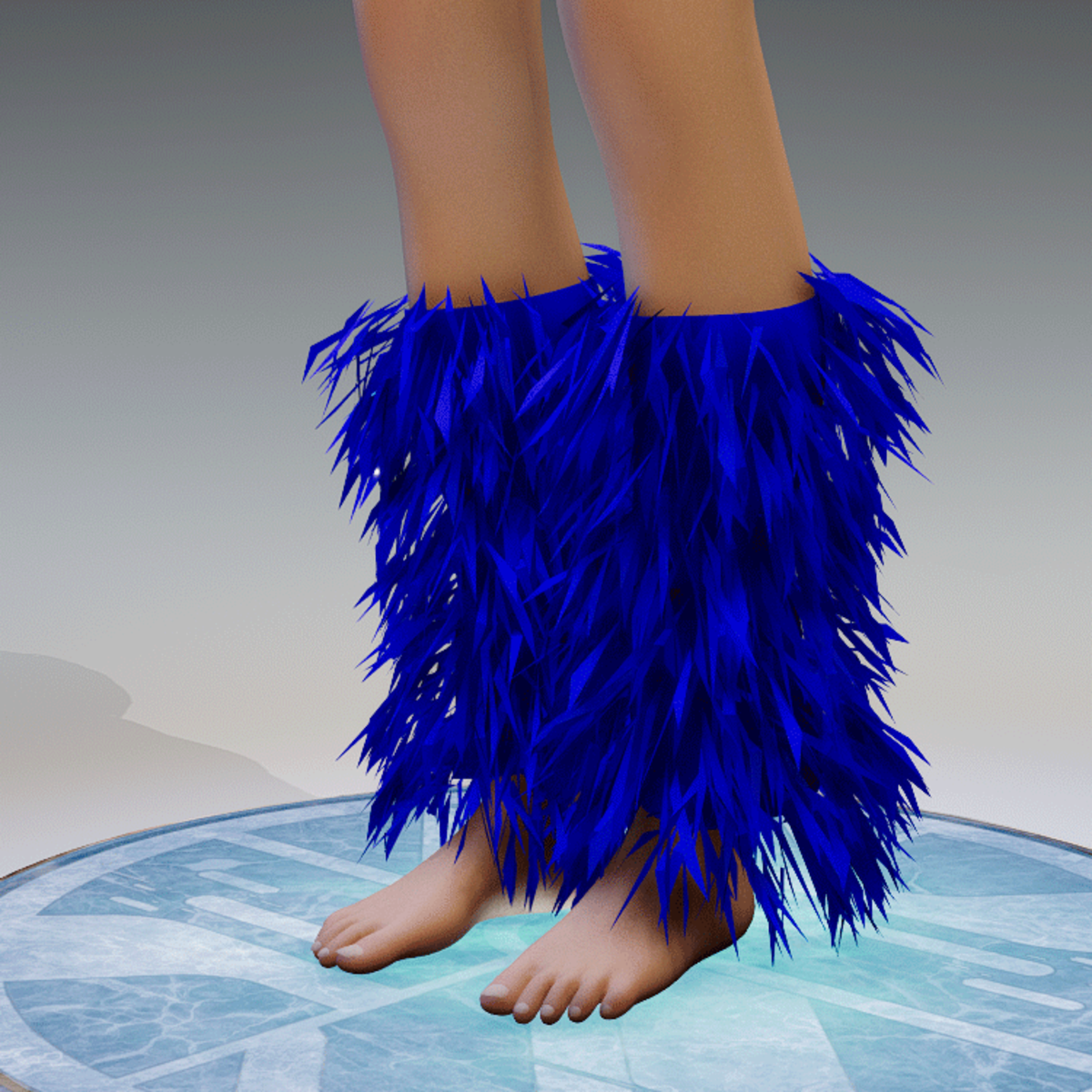 GoGo Dancer Furry Legwarmers BLUE