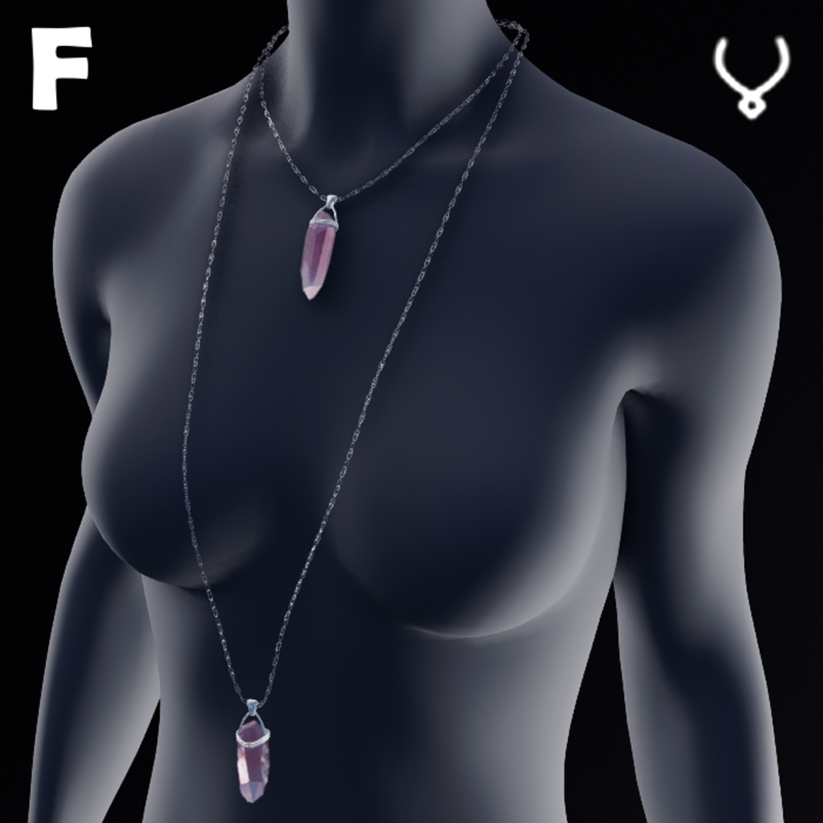 Rose Quartz Double Pendant - F