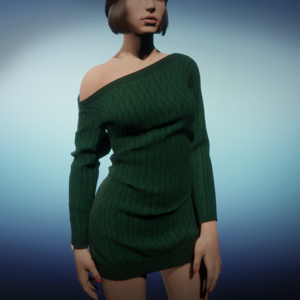Sweater Dress - GREEN