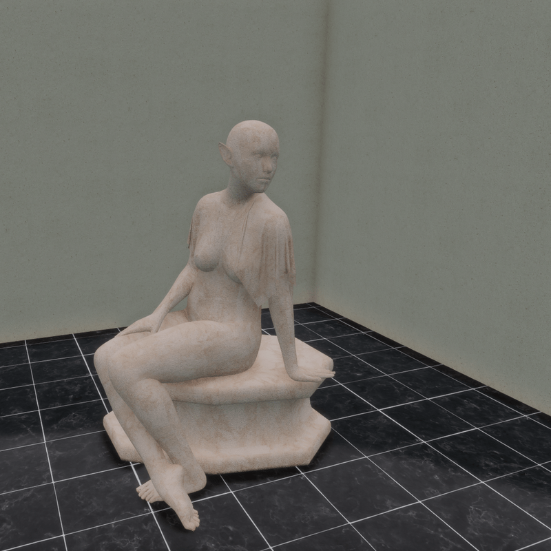 STATUES, SITTING WOMAN