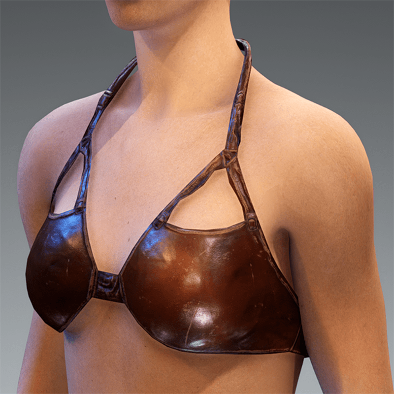 Top Bustier Leather Drak Brown