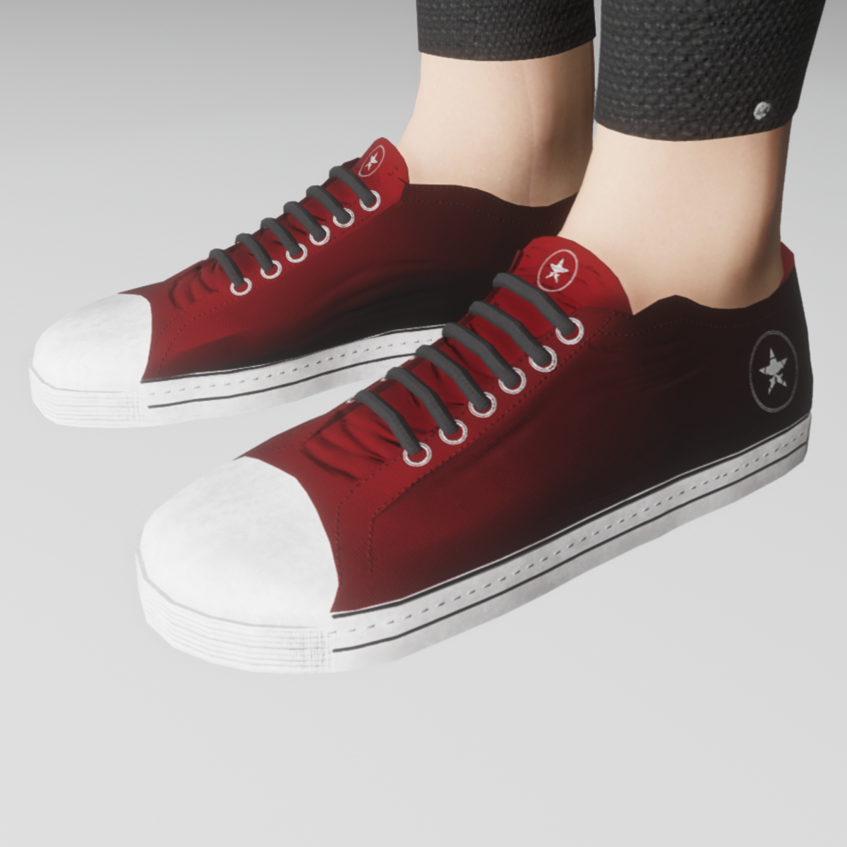 womens retro low shoes (red)