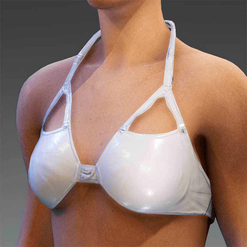 Rubber Latex Bustier Top Wite