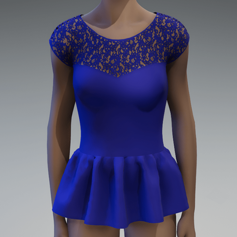 Blue peplum lace top