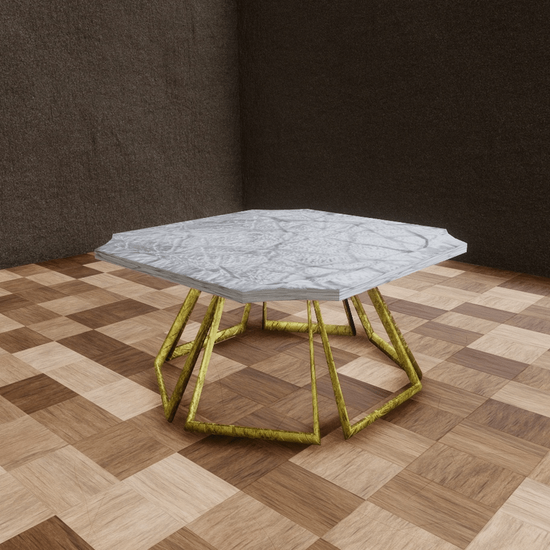 Marble Table with Golden Base