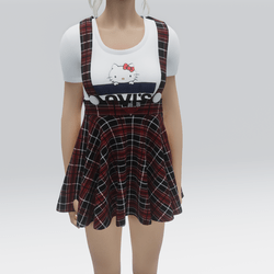 Cute Skirt with Suspenders 06