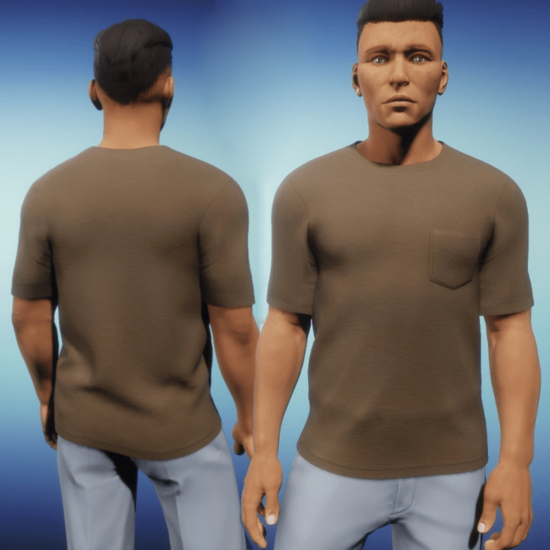 Mens One Pocket Tee - Brown