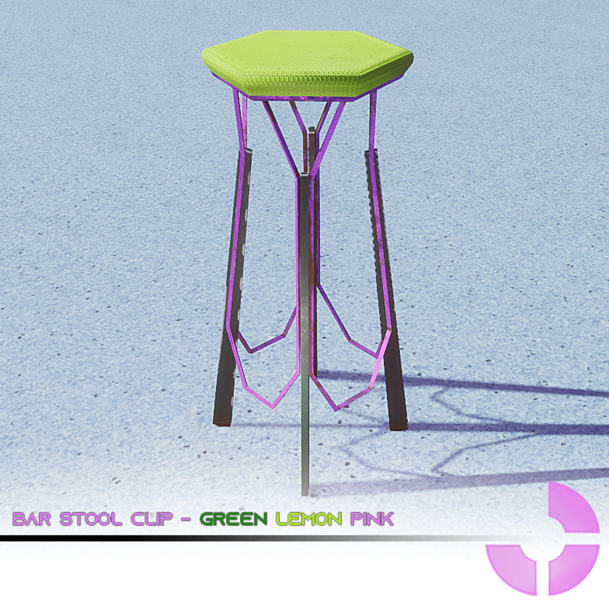 Bar stool clip - Green Lemon Pink