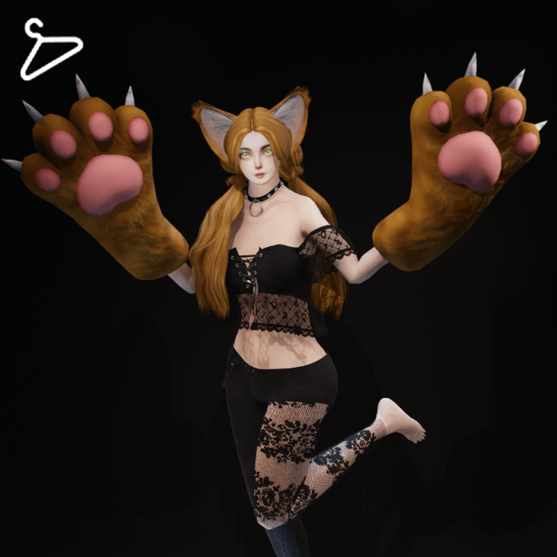 Cat Paw Gloves - Ginger Tabby