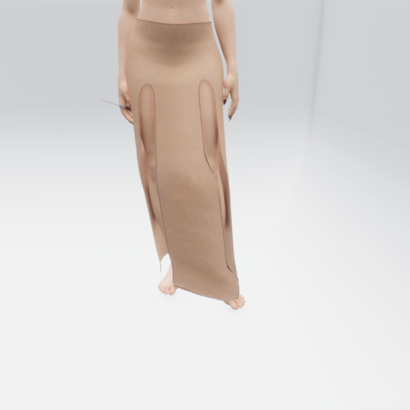 Simple Split Skirt Beige (TM)