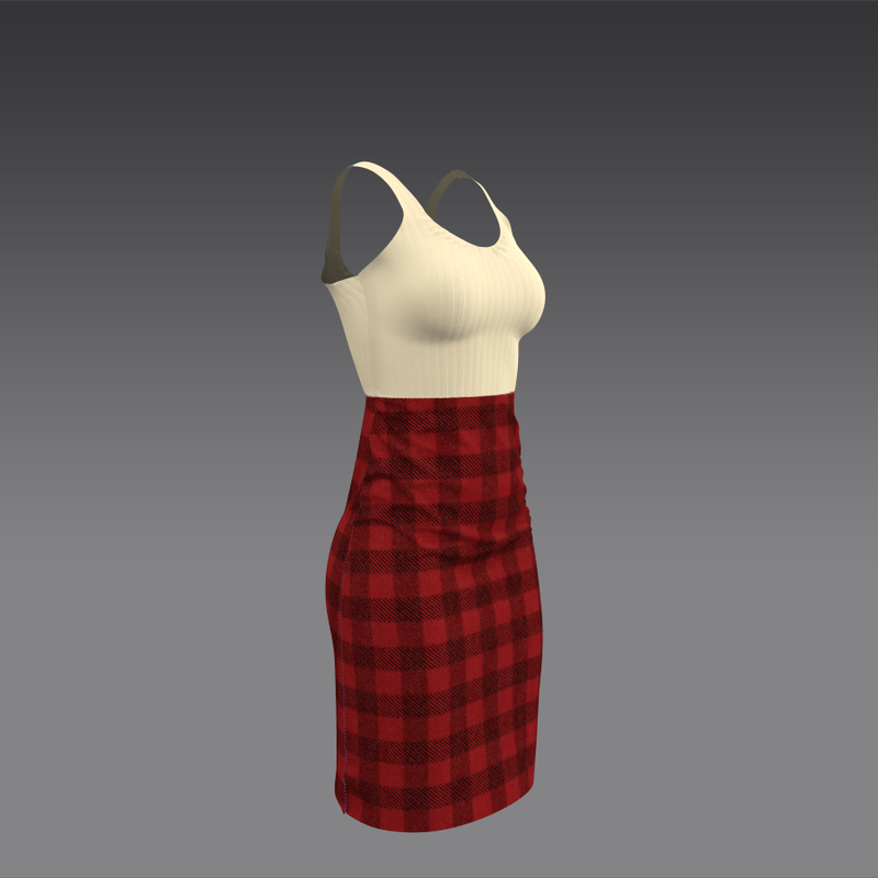 Dress Elly cream red