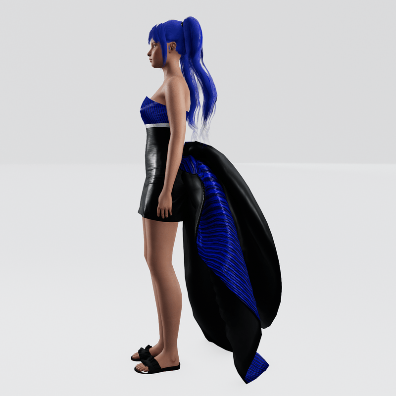 Firefly Bustle - Blue and Black