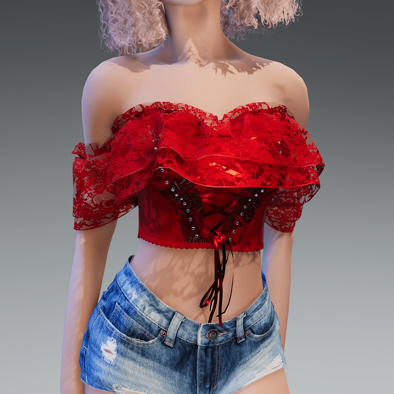 Summer Goth Top in Red