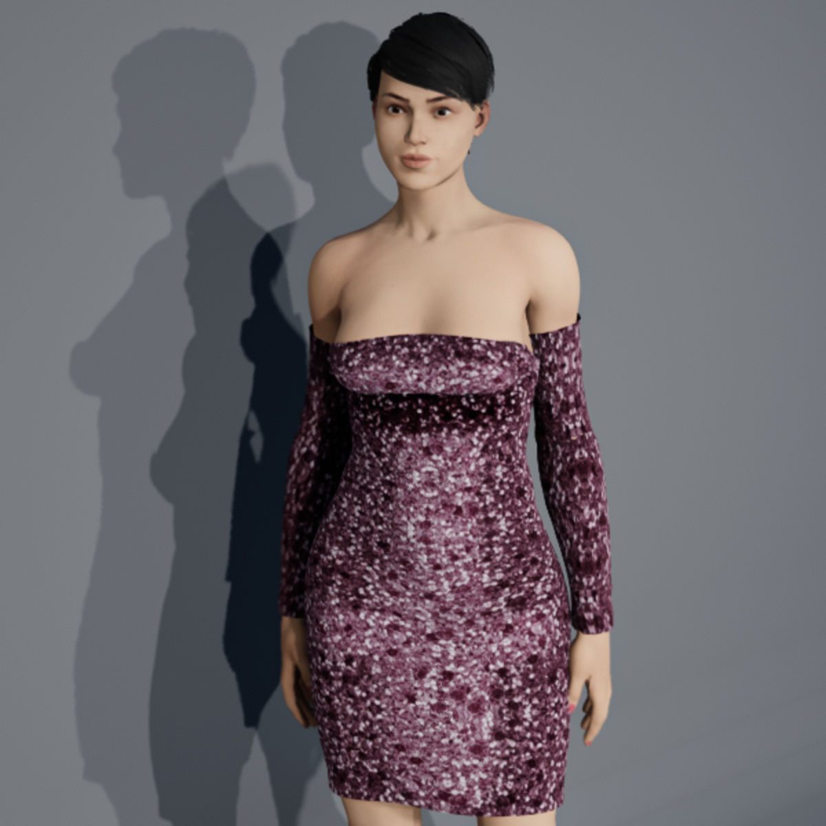 MANDY MINI DRESS WITH GLOVES PINK2