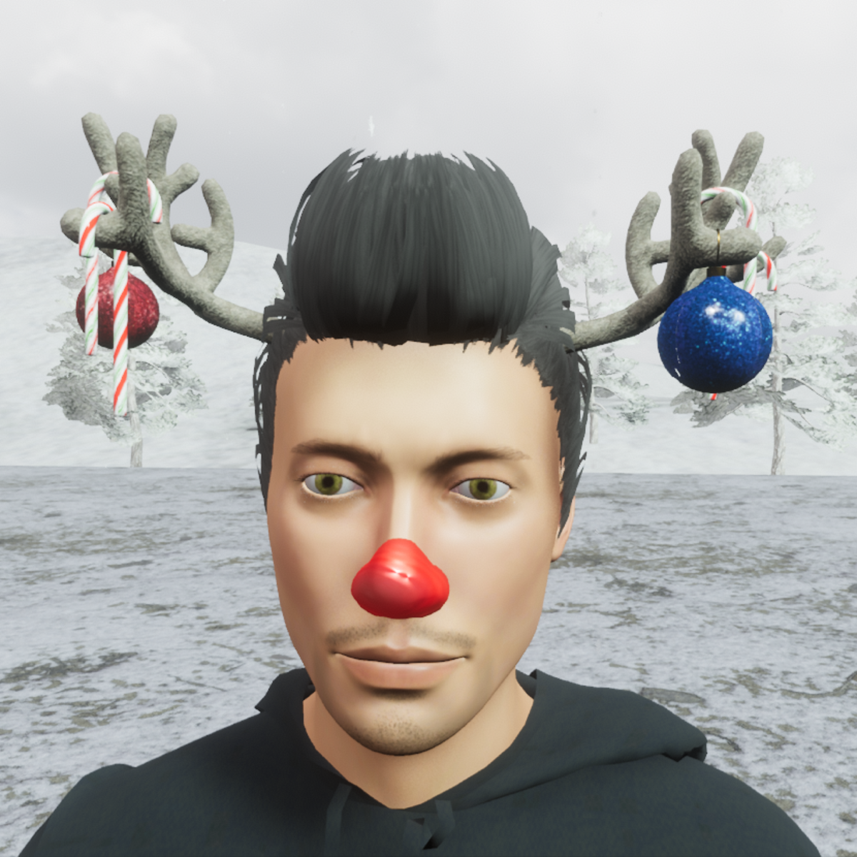 TKA Antlers and Nose Rudolf Man (Rigged)