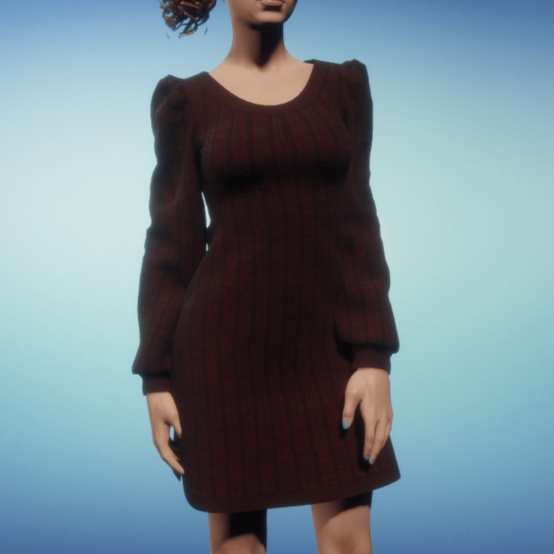 A-Line Sweater Dress - Red