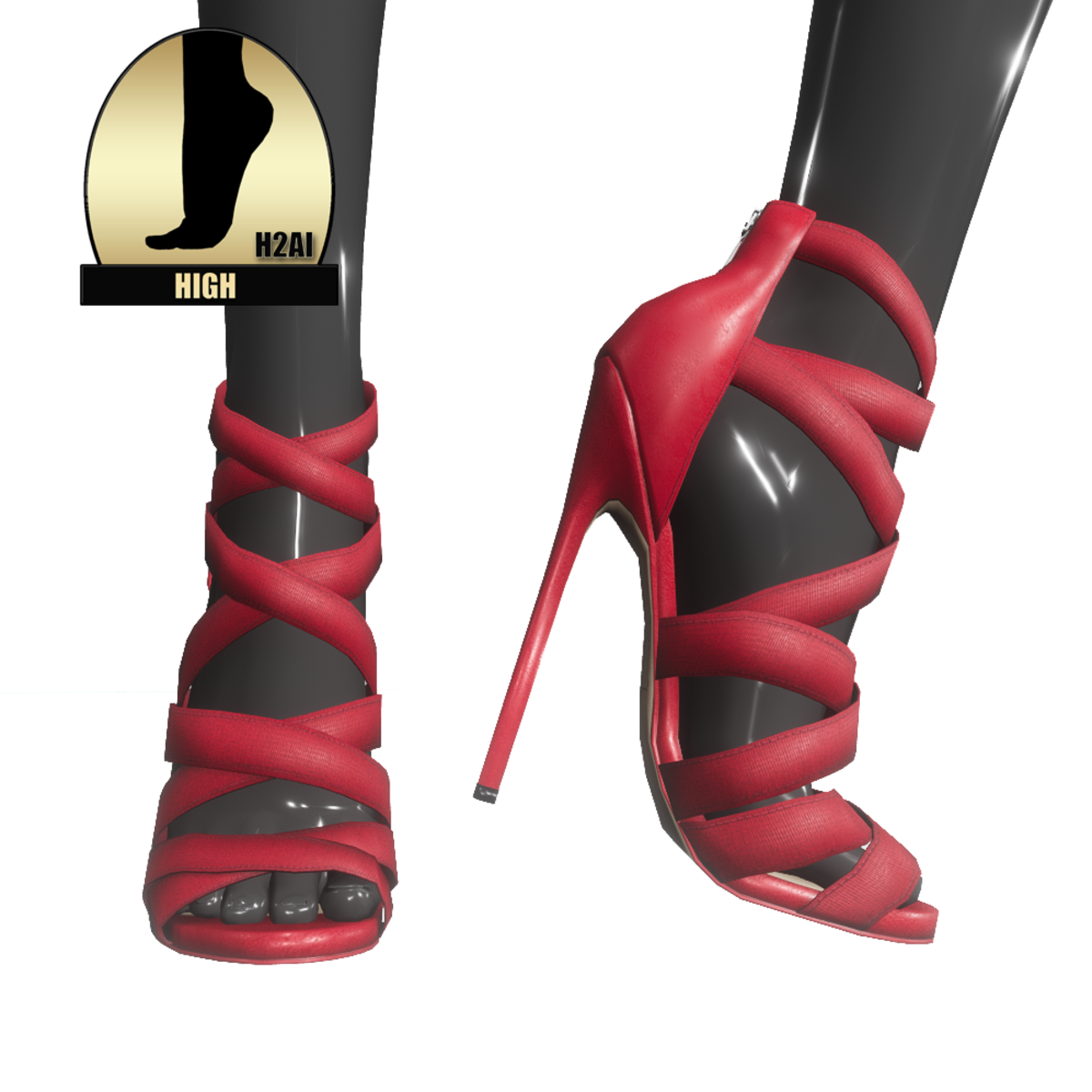 Strappy stiletto sandals for h2ai high - red