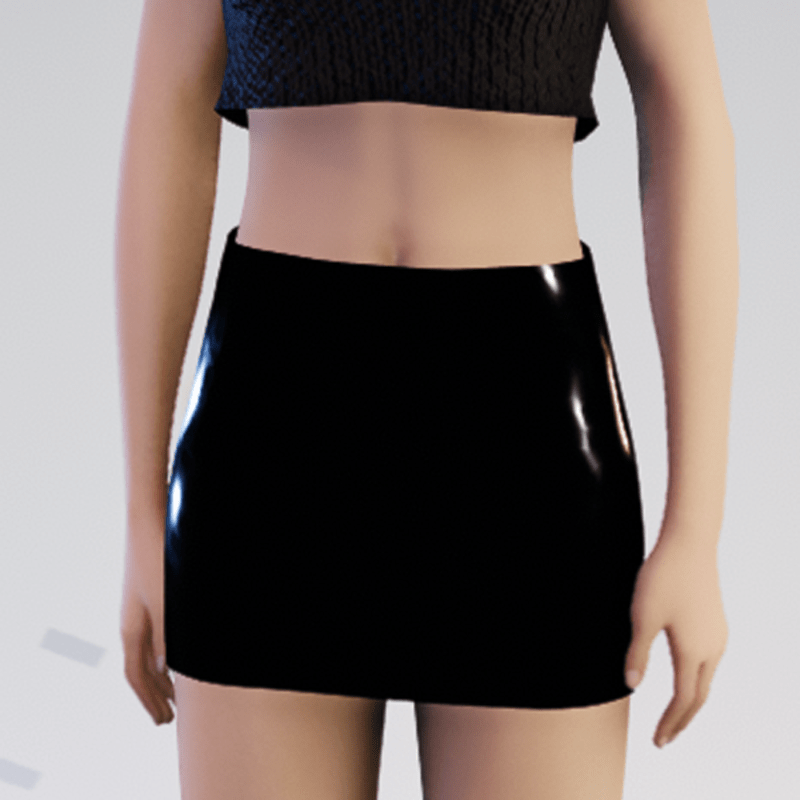 Black Mini Lacquer Skirt