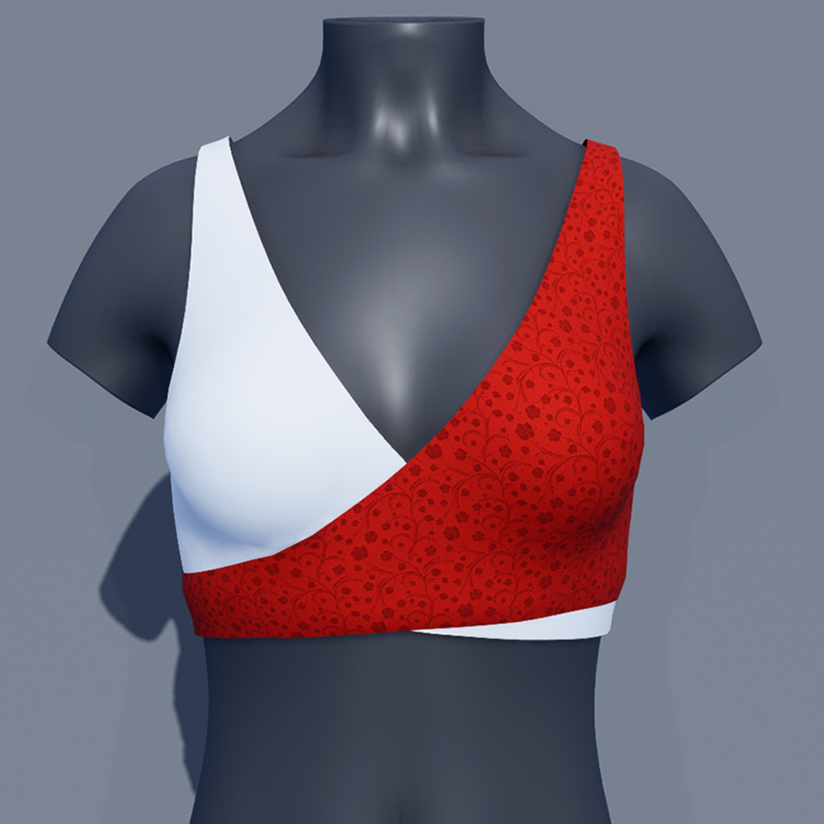 Short Wrap Over Top - Red and White