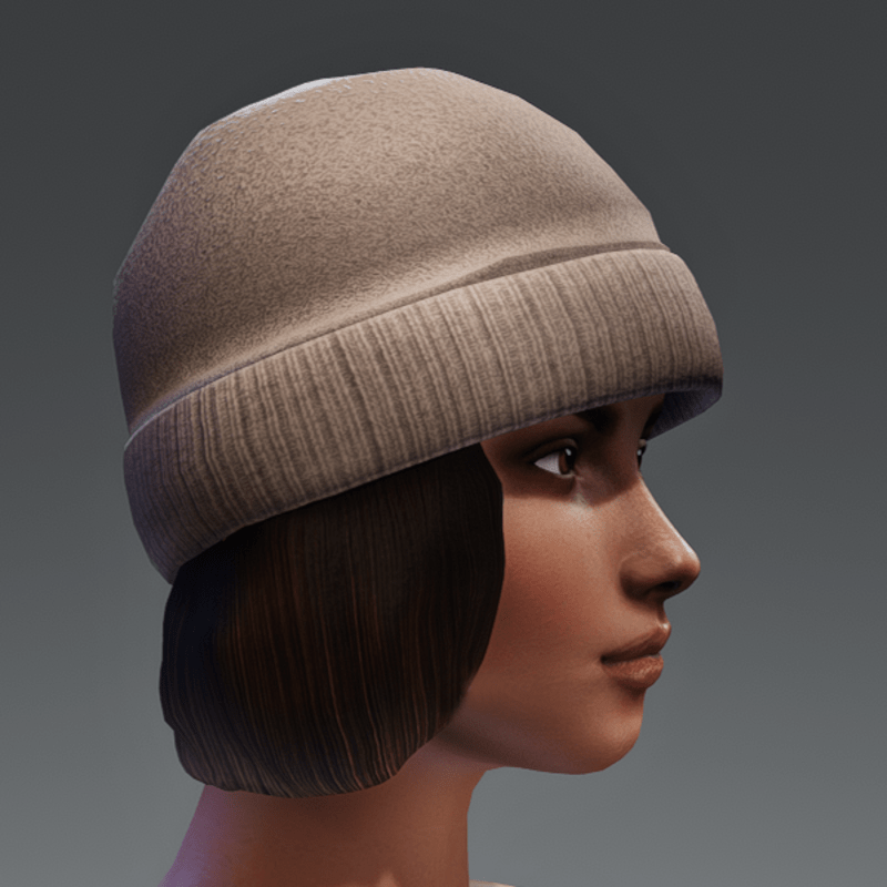 Winter Cap with Color change Cap - Brown FEMALE