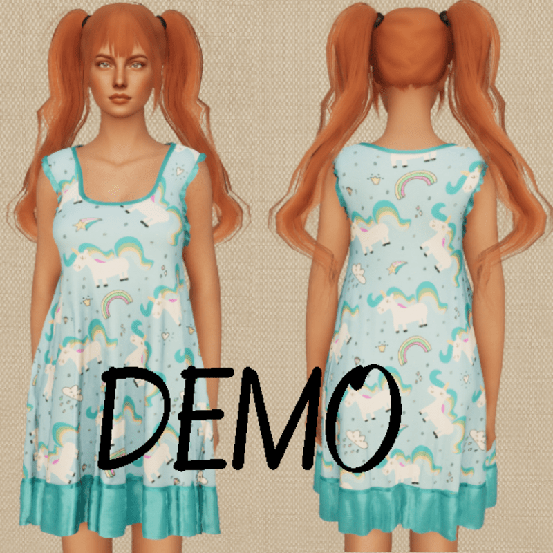 Unicorn Nightgown - DEMO