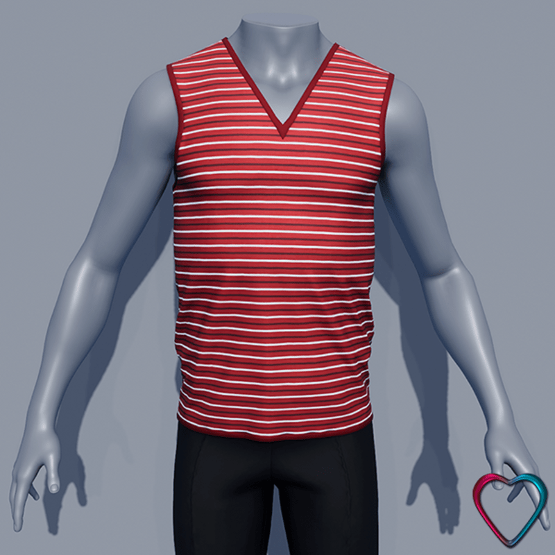 Men V Neck Teeshirt - Red