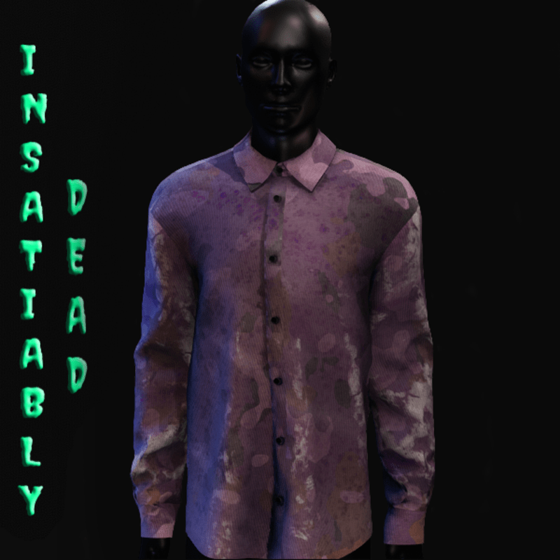 Camo Long Buttoned Shirt Purple