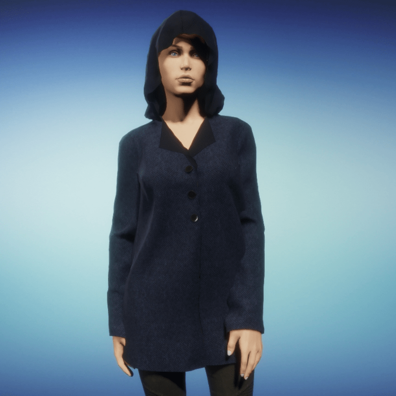 Wool Pea Coat - Blue