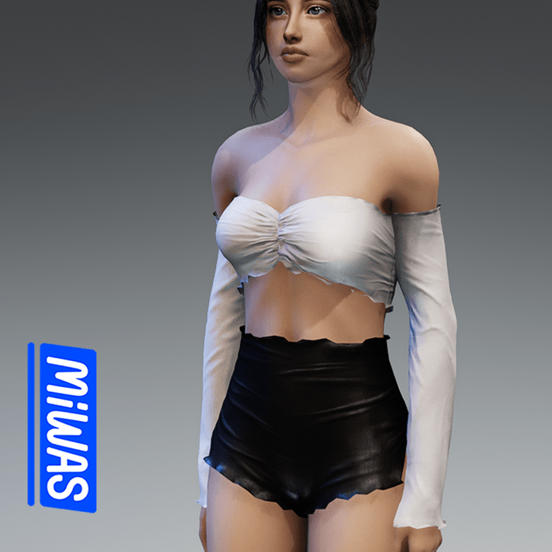 MIWAS/ Off shoulder Top #White