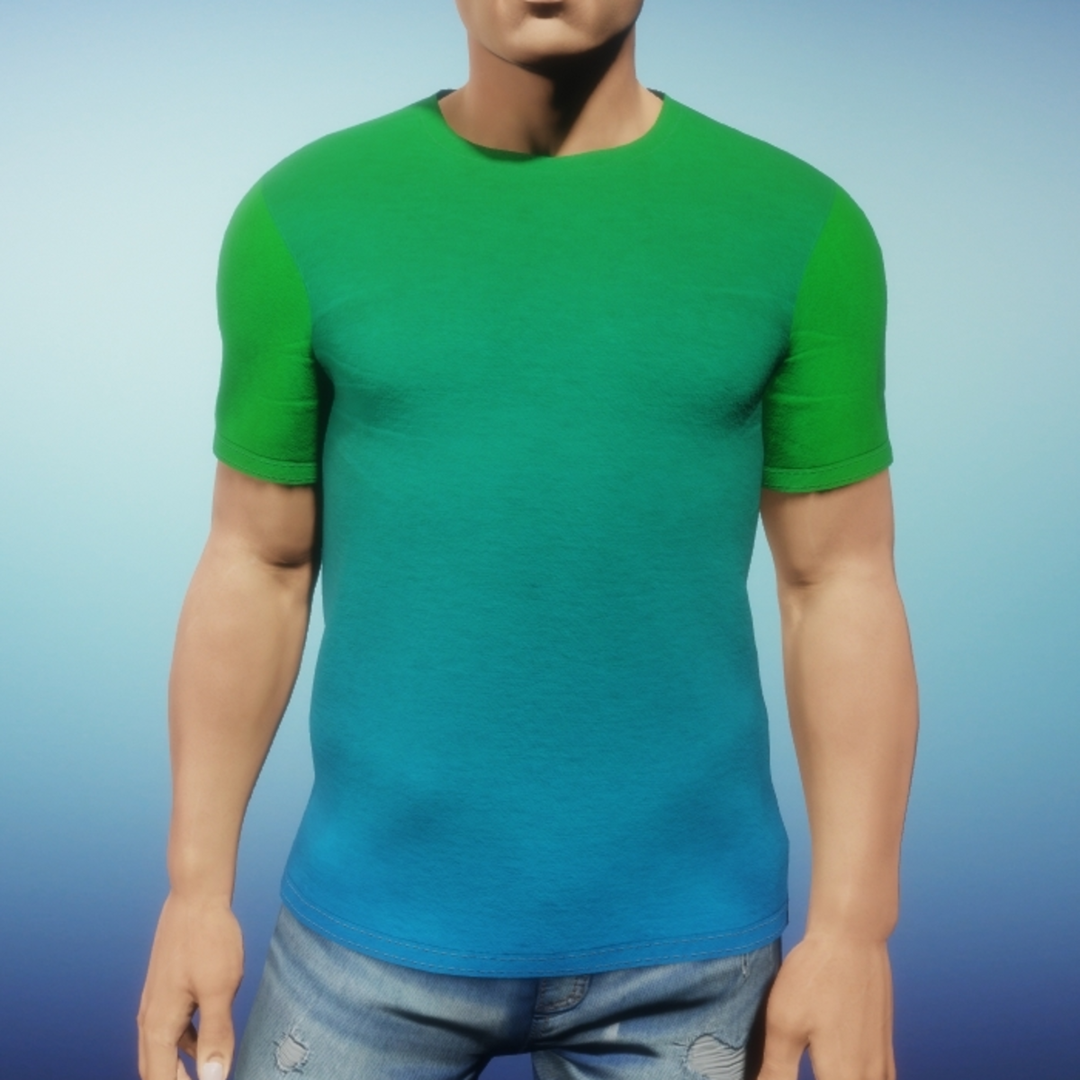 Mens Tee - Green Blue